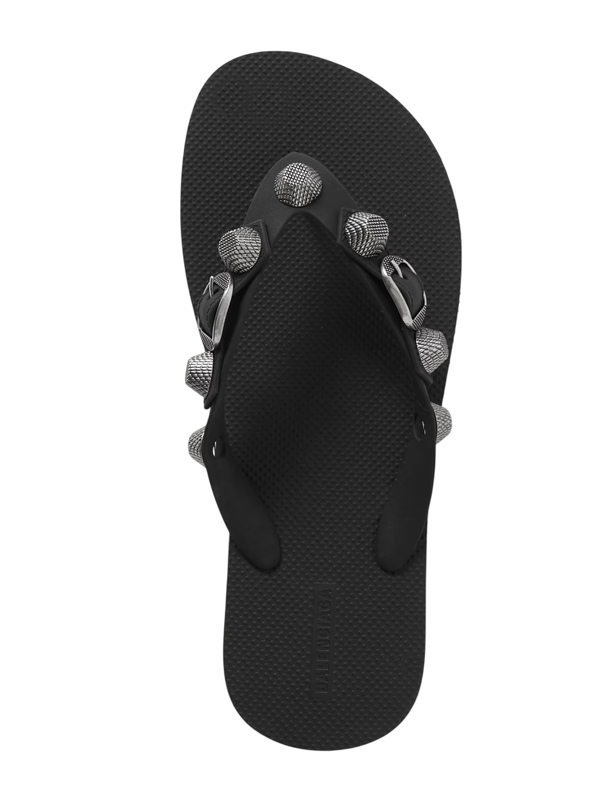 BALENCIAGA CAGOLE EMBELLISHED RUBBER FLIP FLOPS