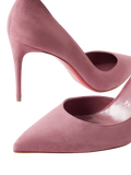CHRISTIAN LOUBOUTIN IRIZA 85 SUEDE PUMPS ANTIQUE ROSE