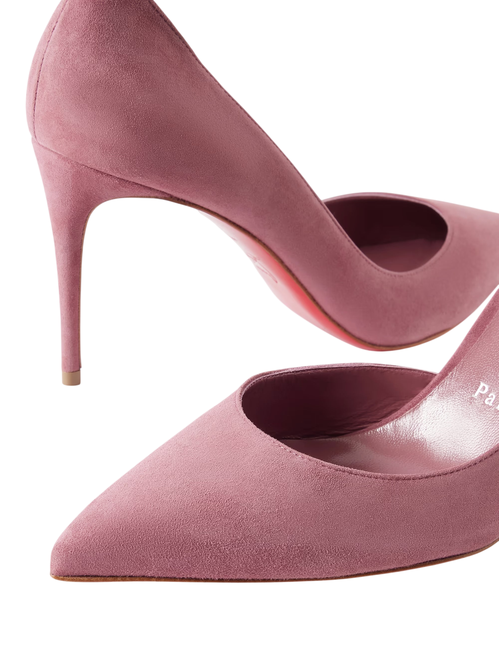 CHRISTIAN LOUBOUTIN IRIZA 85 SUEDE PUMPS ANTIQUE ROSE