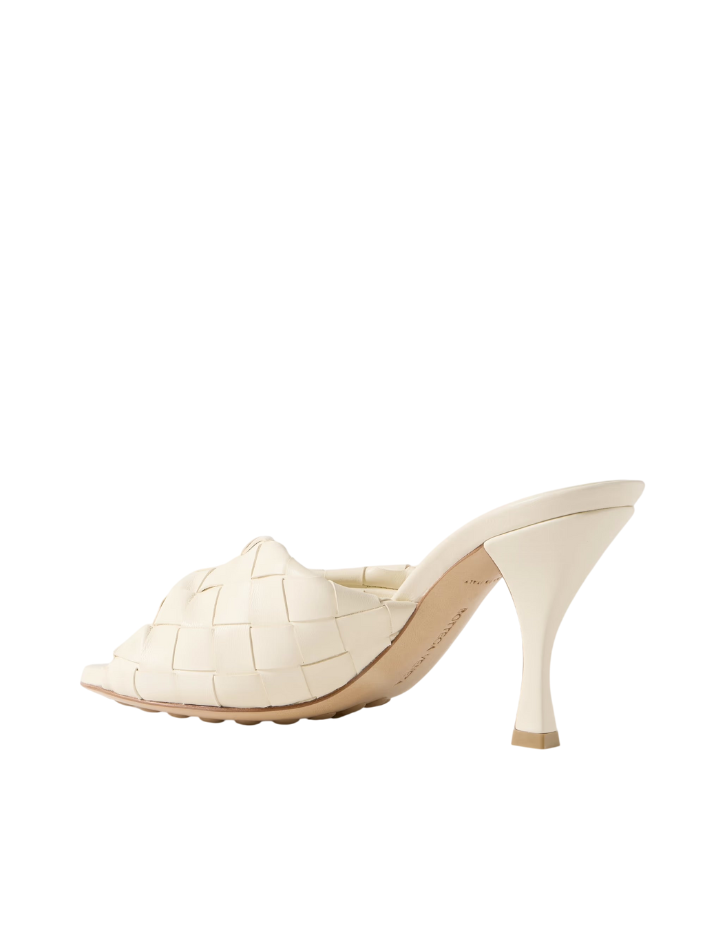 BOTTEGA VENETA BLINK TWISTED INTRECCIATO LEATHER MULES CREAM