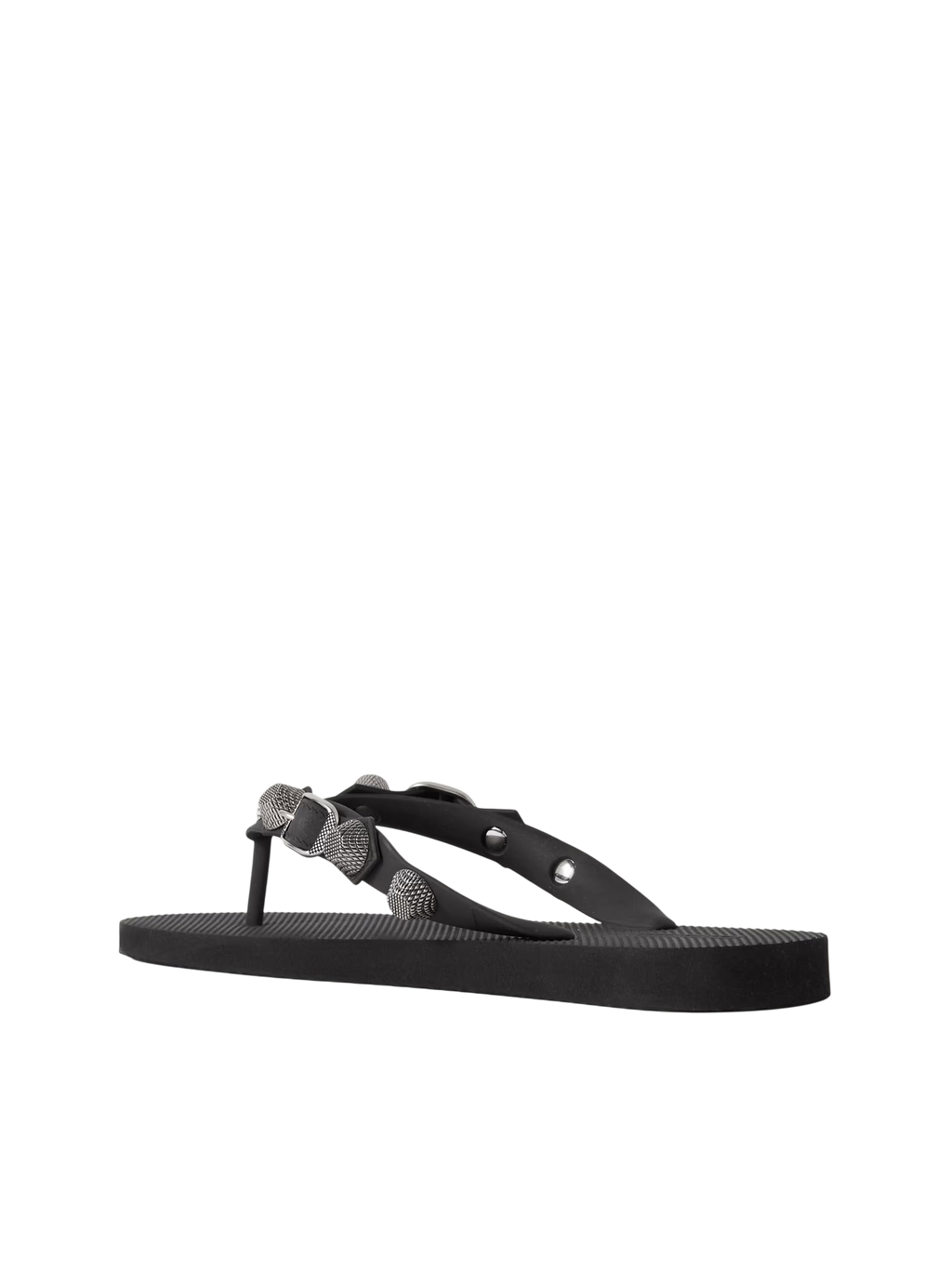 BALENCIAGA CAGOLE EMBELLISHED RUBBER FLIP FLOPS