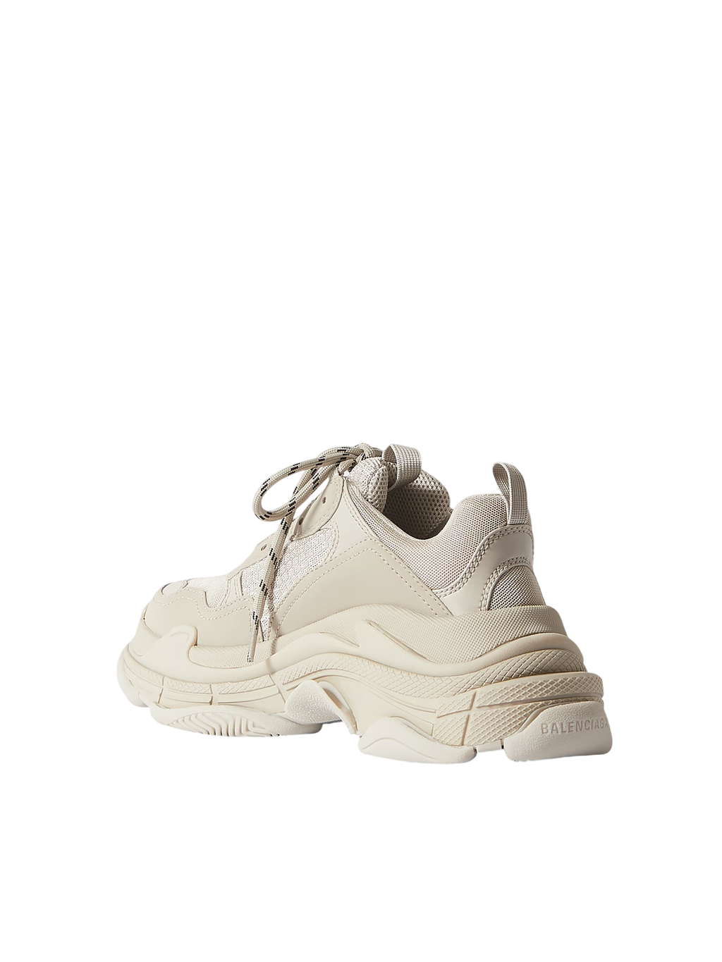 BALENCIAGA TRIPLE S LOGO-EMBROIDED LEATHER, NUBUCK AND MESH SNEAKERS