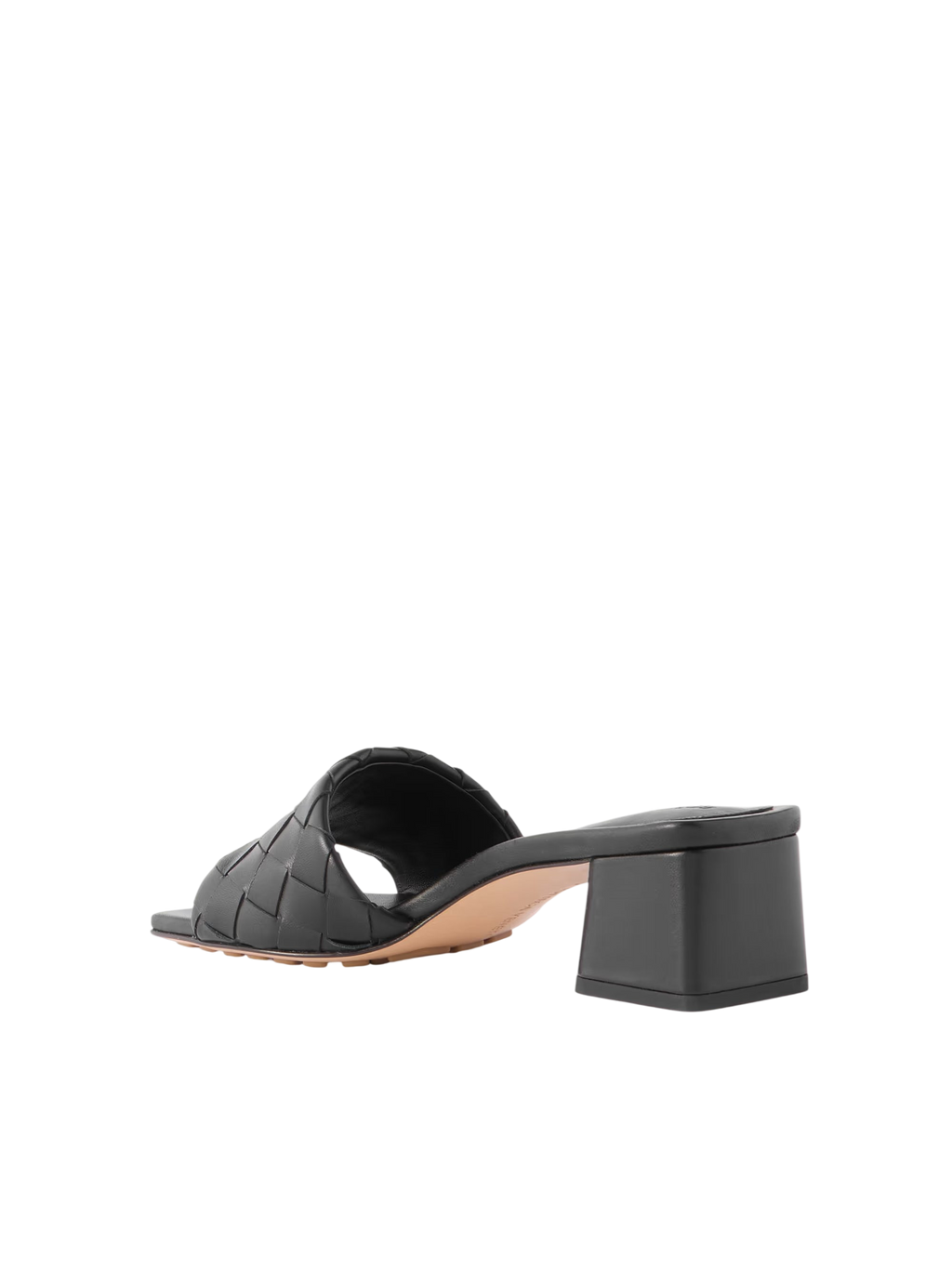 BOTTEGA VENETA RIVA INTRECCIATO LEATHER MULES BLACK