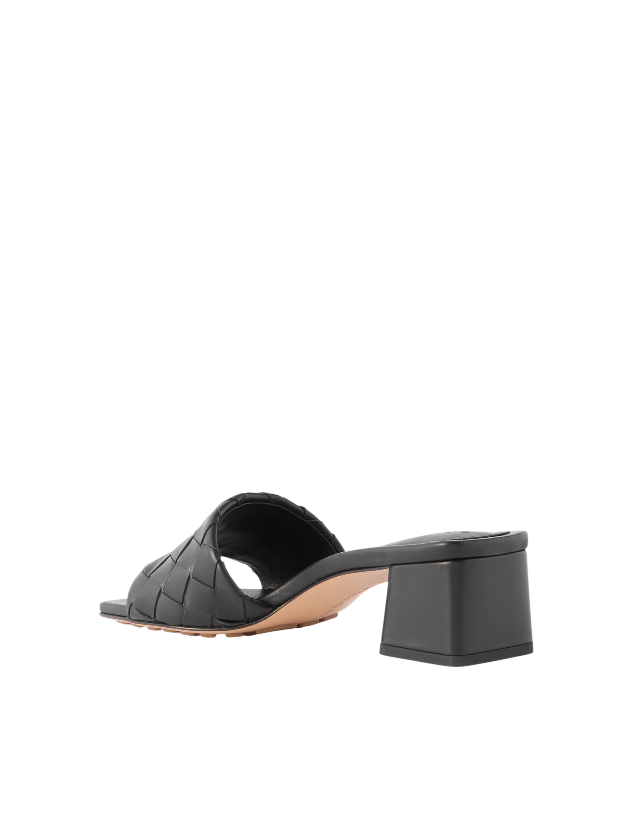 BOTTEGA VENETA RIVA INTRECCIATO LEATHER MULES BLACK