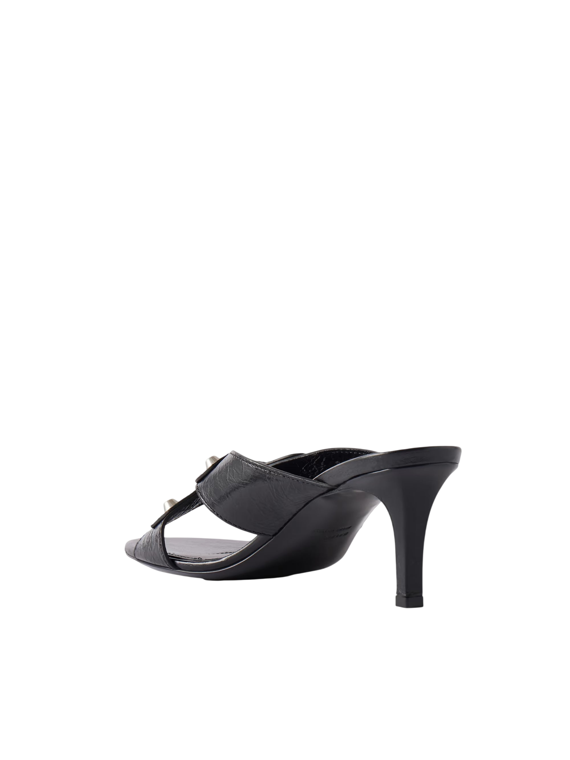 BALENCIAGA EMBELLISHED CRINKLED-LEATHER SANDALS