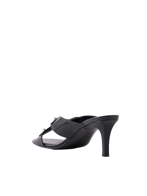 BALENCIAGA EMBELLISHED CRINKLED-LEATHER SANDALS
