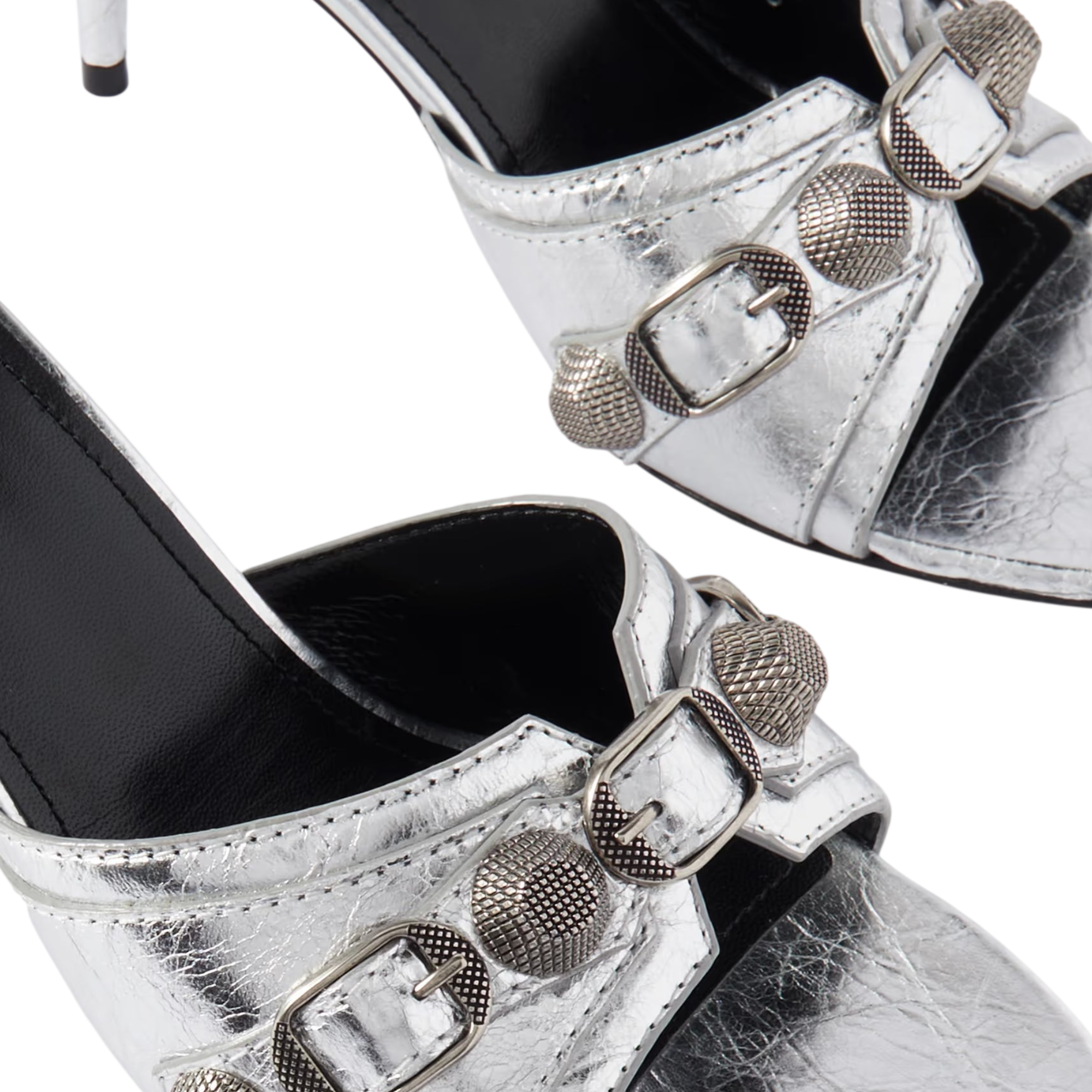 BALENCIAGA METALLIC LEATHER MULES