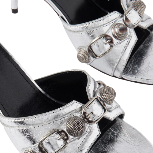 BALENCIAGA METALLIC LEATHER MULES