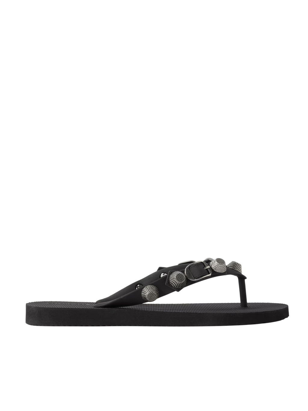 BALENCIAGA CAGOLE EMBELLISHED RUBBER FLIP FLOPS