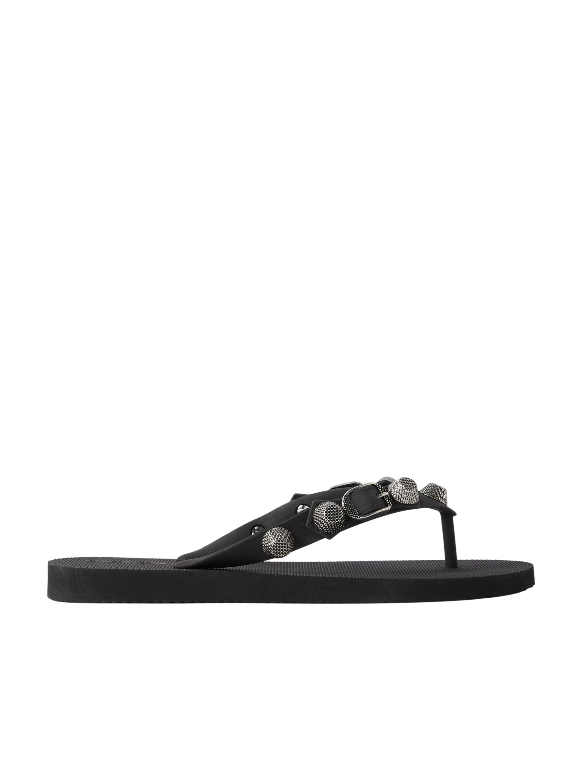 BALENCIAGA CAGOLE EMBELLISHED RUBBER FLIP FLOPS