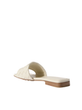 BOTTEGA VENETA RIVA INTRECCIATO LEATHER SLIDES OFF WHITE