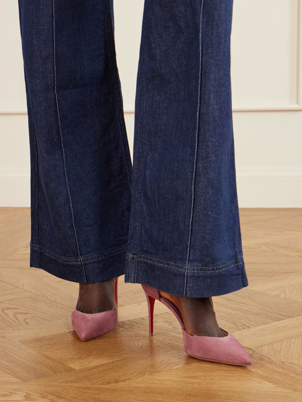 CHRISTIAN LOUBOUTIN IRIZA 85 SUEDE PUMPS ANTIQUE ROSE