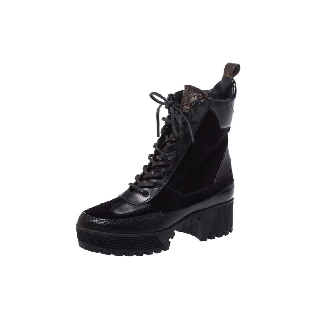 LOUIS VUITTON SUEDE LAUREATE PLATFORM CHELSEA BOOT BLACK