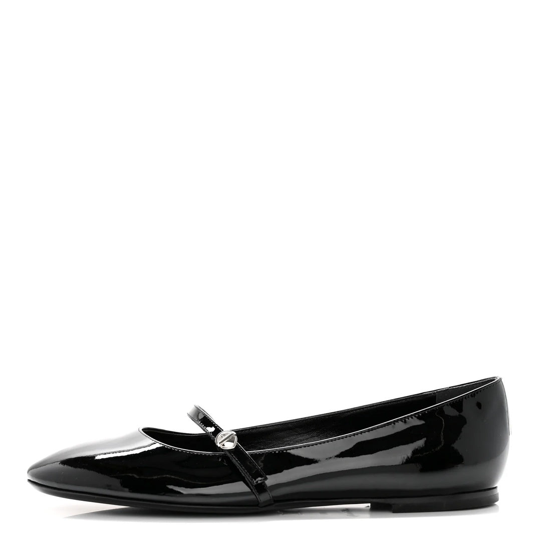 LOUIS VUITTON PATENT UNIFORMES BALLERINA FLAT BLACK