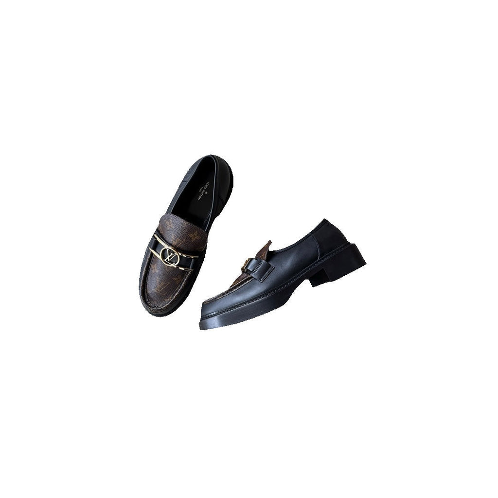 LOUIS VUITTON WOMEN'S ACADEMY LOAFERS SINCE MONOGRAM JACQUARD BLACK