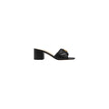 GUCCI SLIDE SANDAL WITH DOUBLE G, LEATHER BLACK