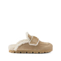 PRADA TRIANGLE-LOGO MULES WHITE