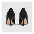 GUCCI G INTERLOCKING SUEDE & CRYSTAL PUMP BLACK