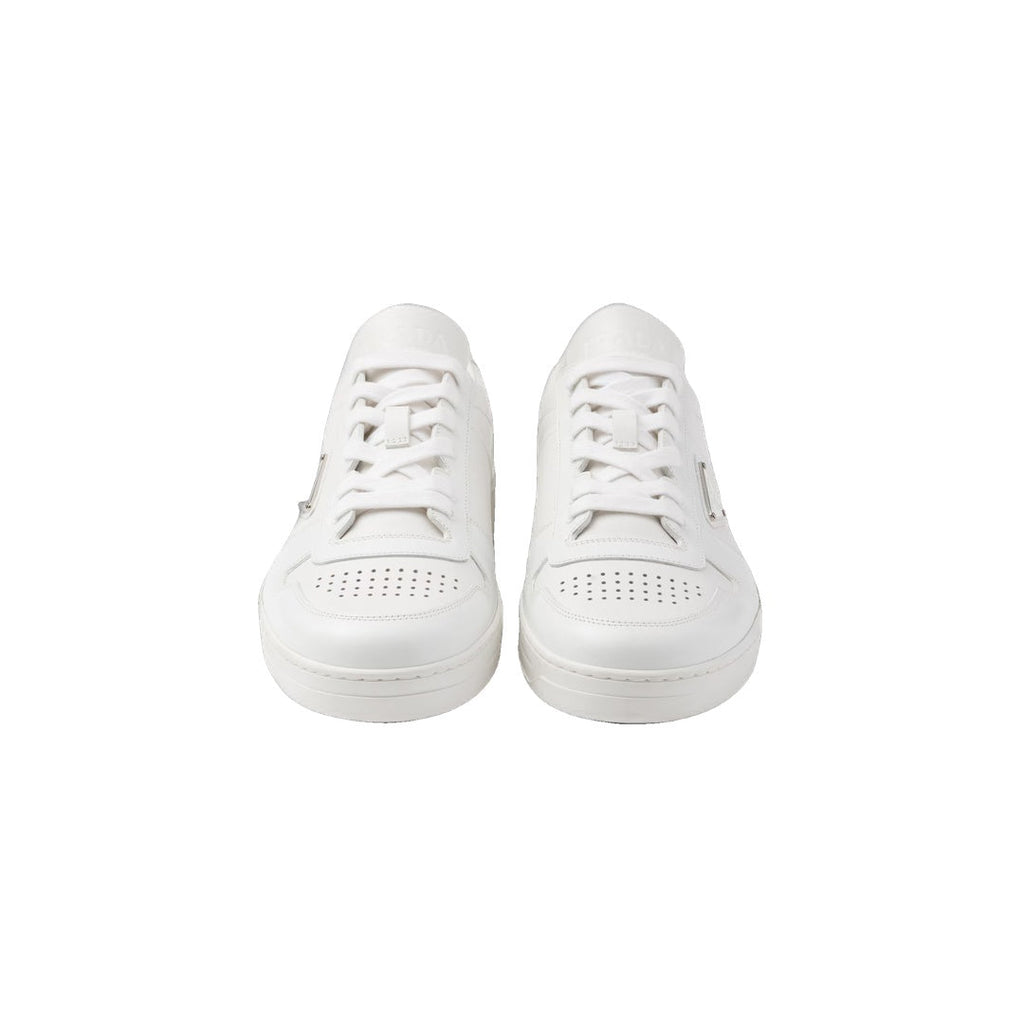 PRADA DOWNTOWN LEATHER SNEAKERS WHITE