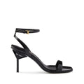 PRADA PATENT LEATHER WEDGE SANDALS BLACK