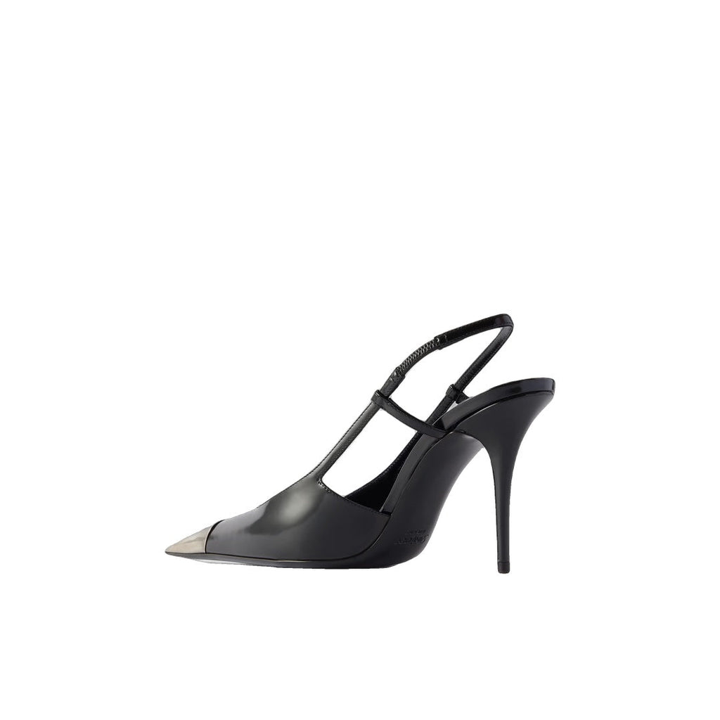 SAINT LAURENT 110MM JEANNE SLINGBACK PUMPS BLACK