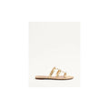 VALENTINO GARAVANI ROCKSTUD SLIDE SANDAL LAMINATED NAPPA 60MM GOLD
