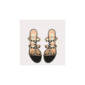 VALENTINO GARAVANI ROCKSTUD CALFSKIN LEATHER SLIDE SANDAL 60MM BLACK
