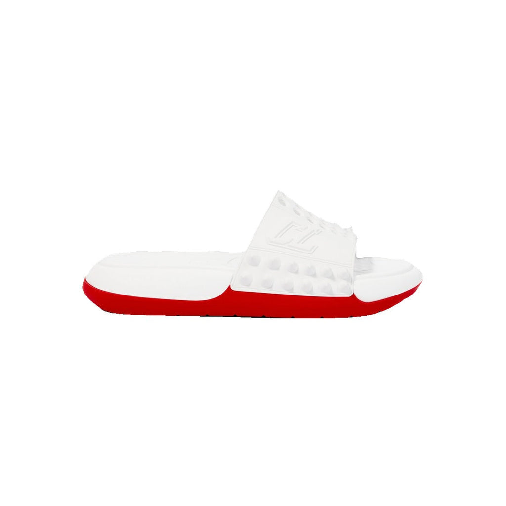 CHRISTIAN LOUBOUTIN EASY BREEZY RUBBER SANDALS WHITE