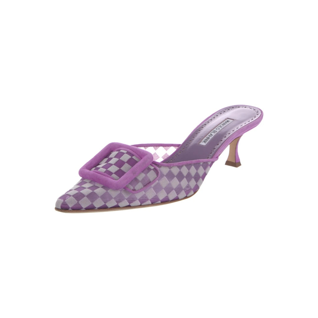 MANOLO BLAHNIK VIERAS MULES PURPLE