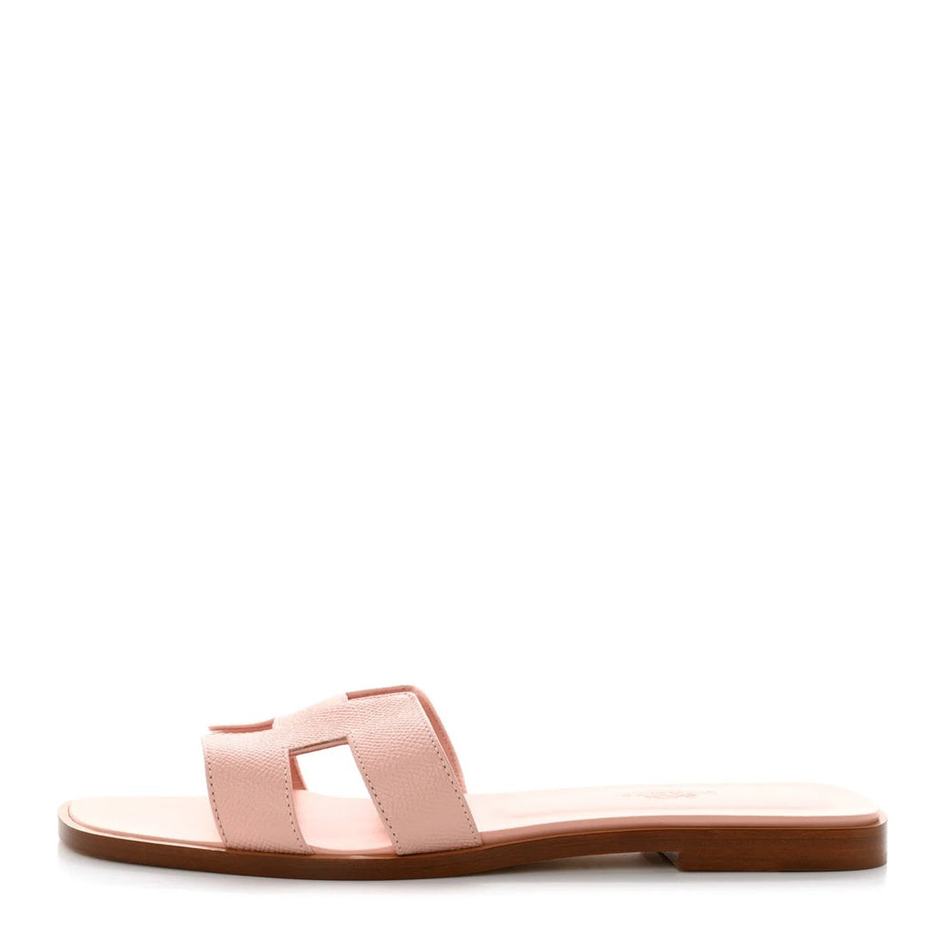 HERMÈS HERMES EPSOM ORAN SANDAL ROSE PORCELAINE PINK
