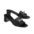 HERMÈS HERMES CALFSKIN GIGI SANDAL GOLD BLACK