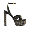 VERSACE 120MM LA MEDUSA ESPADRILLE PLATFORM SANDALS BLACK