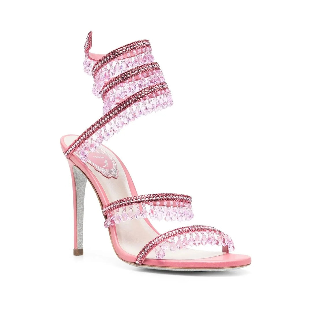RENÉ CAOVILLA SANDALS SATIN PINK