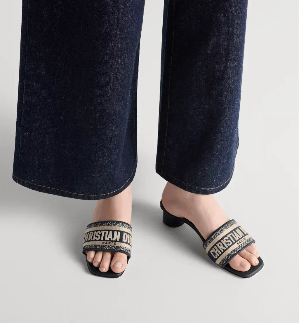 DIOR DIORVIERA DWAY HEELED SLIDE DEEP BLUE