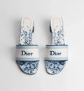 DIOR DIORVIERA DWAY HEELED SLIDE WHITE AND BLUE