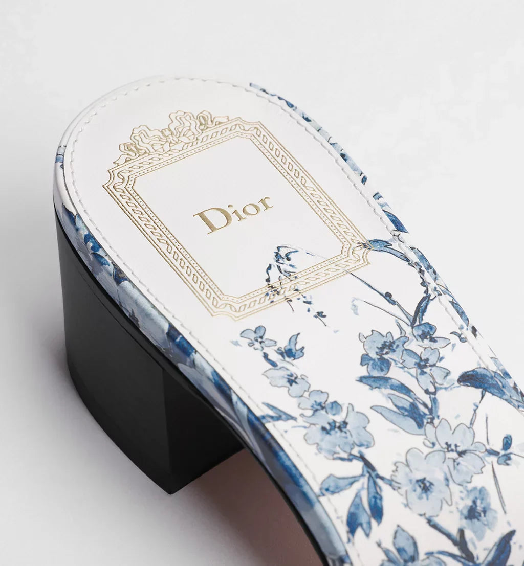 DIOR DIORVIERA DWAY HEELED SLIDE WHITE AND BLUE