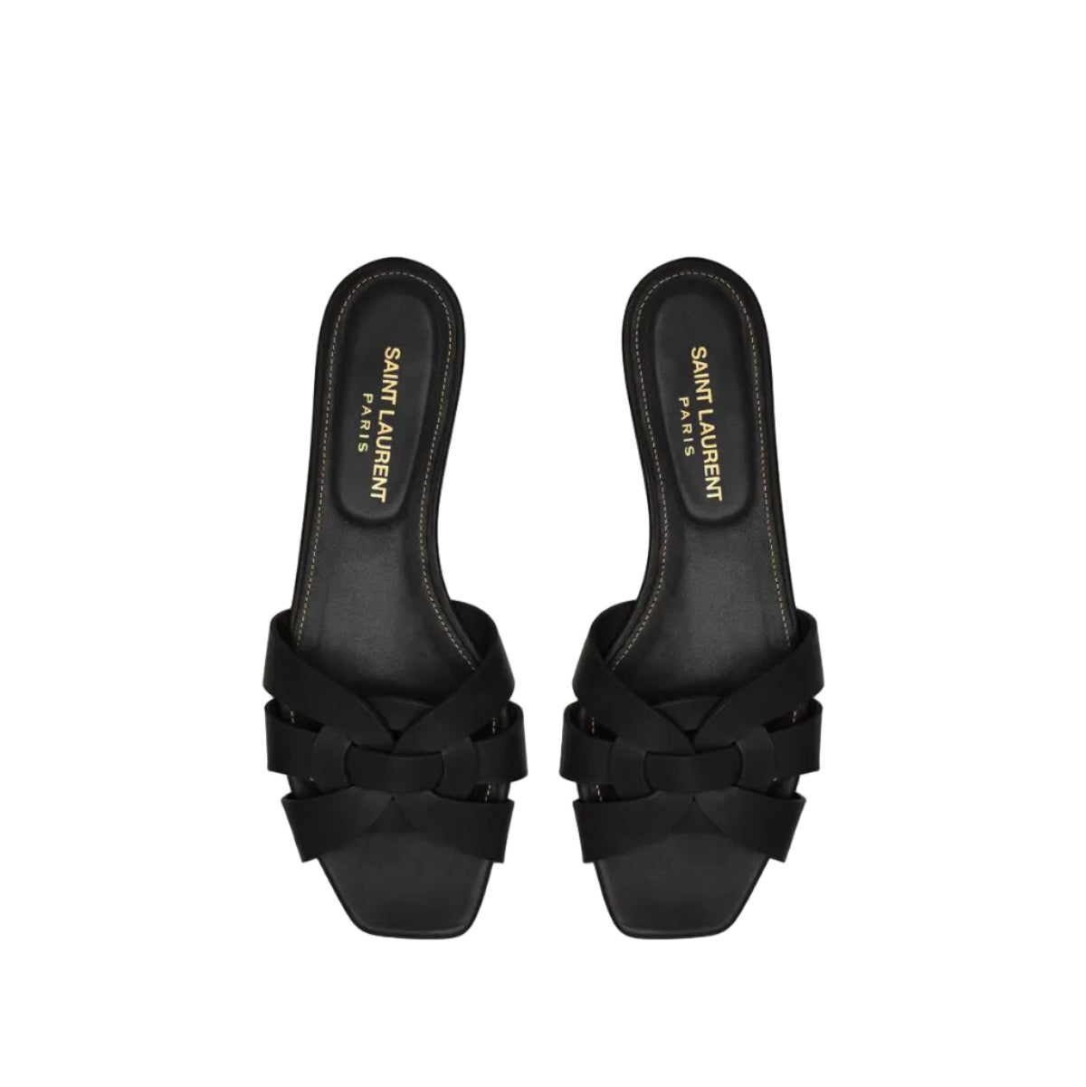 YSL TRIBUTE SANDALS IN SMOOTH LEATHER BLACK