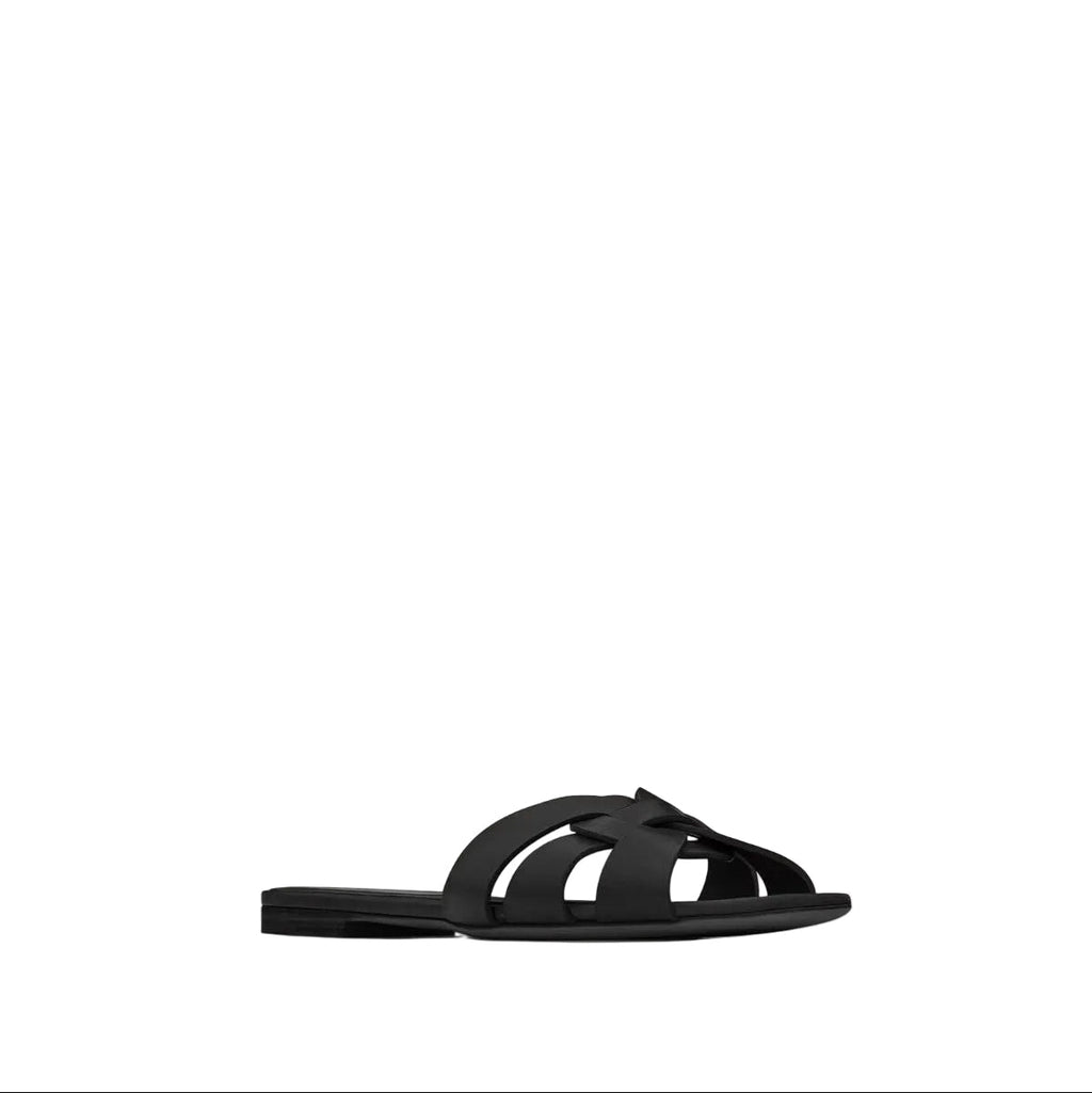 YSL TRIBUTE SANDALS IN SMOOTH LEATHER BLACK